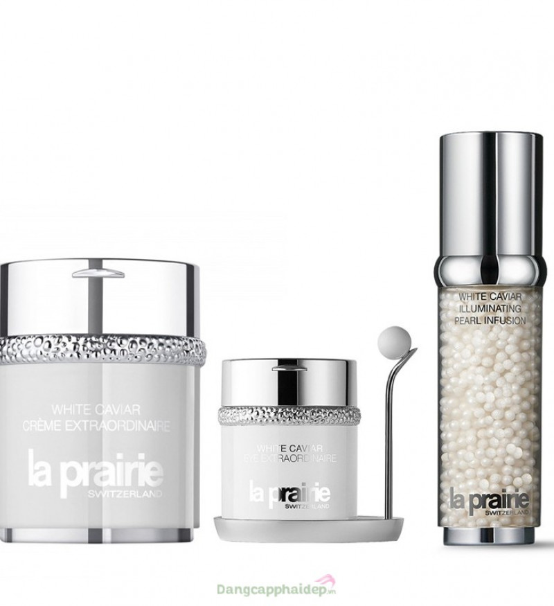 Set dưỡng trắng sáng da La Prairie White Caviar Illuminating Ritual bộ 3 sản phẩm