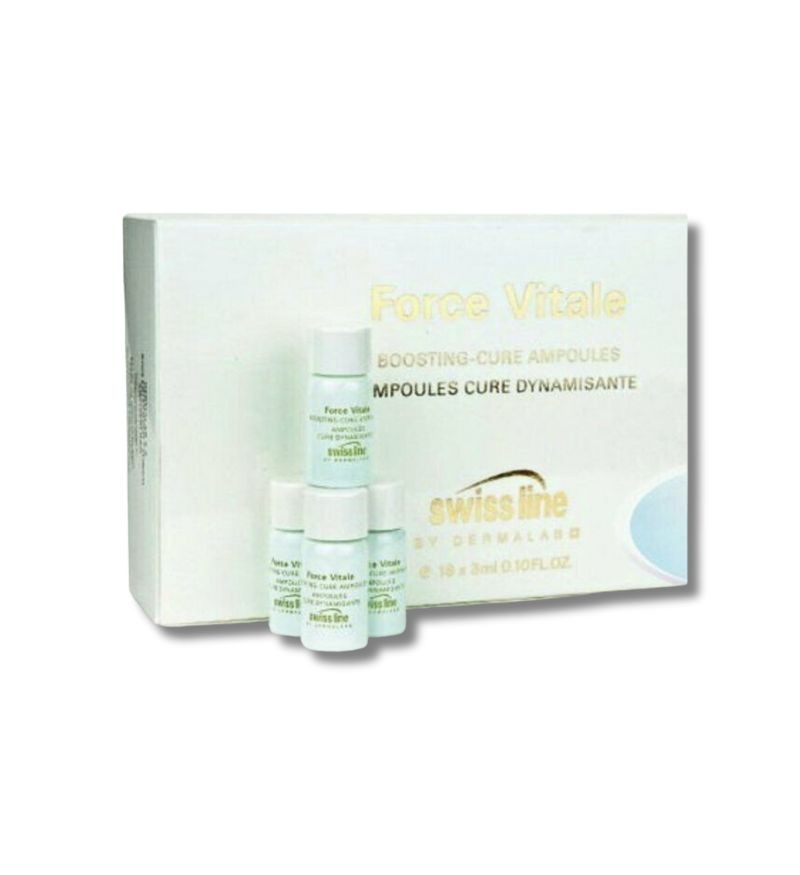 Ống tinh chất tái tạo phục hồi da Swissline Force Vitale Boosting-Cure Ampoules 18x3ml - MS 1116C