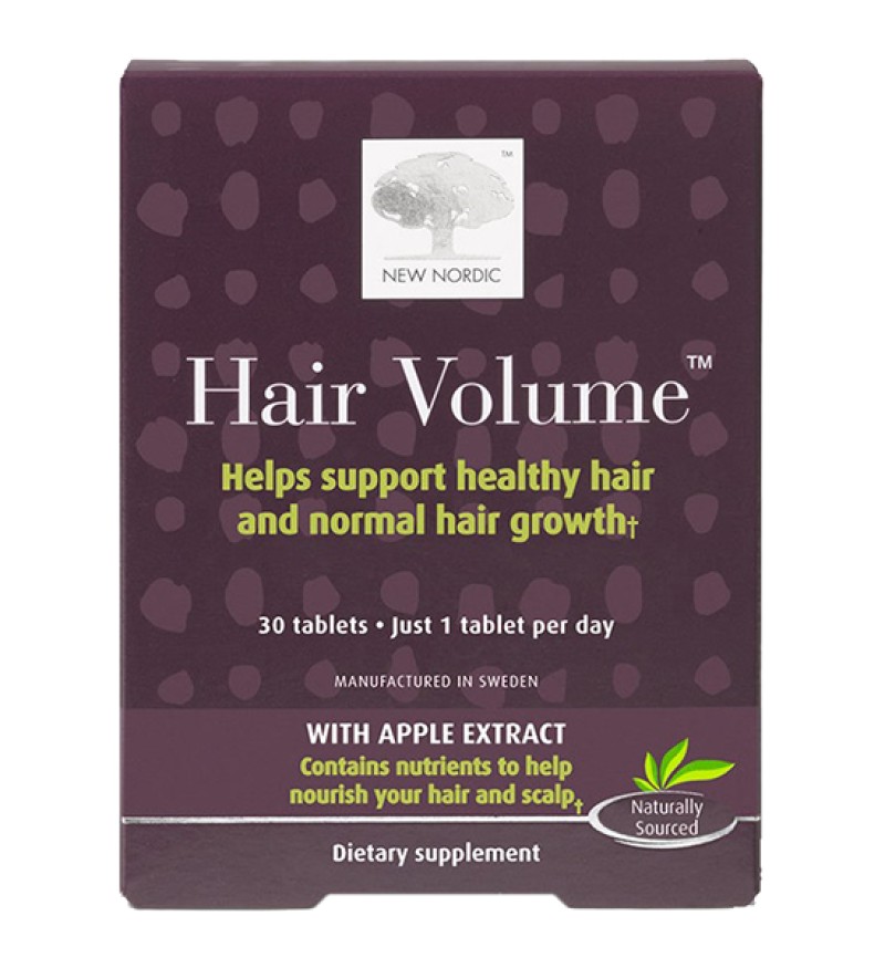 Viên uống giúp tóc chắc khỏe, đẹp tóc Hair Volume New Nordic hạn chế rụng tóc hộp 30 viên
