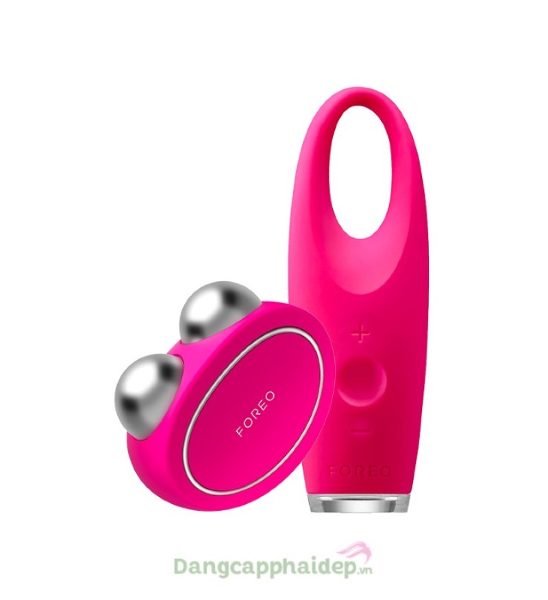 Bộ đôi máy massage nâng cơ giảm bọng mắt Foreo Bear + Foreo Iris (Hồng đậm)