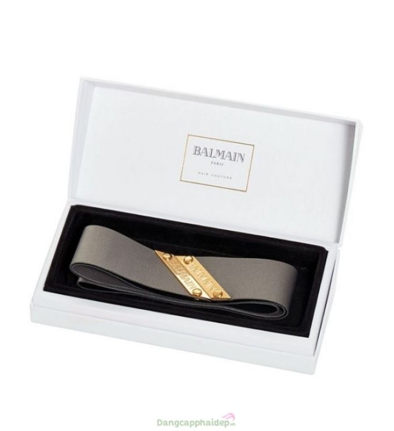 Băng Đô Da Mạ Vàng 18K Balmain Hair Leather Headband