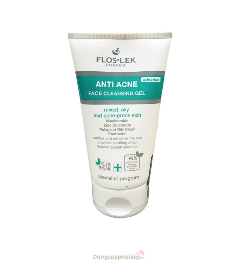 Gel rửa mặt cải thiện mụn Floslek Anti Acne Face Cleansing Gel 125ml