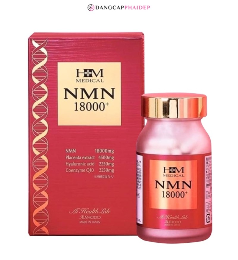 Viên uống Aishodo NMN 18000 trẻ hóa toàn diện 90 viên