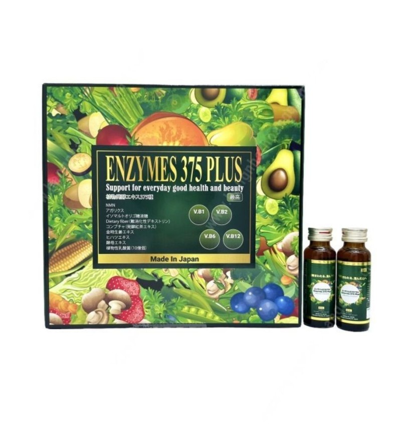 Nước detox hỗ trợ giảm cân Enzymes 375 Plus hộp 10 chai x 50ml