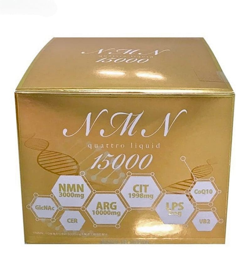 Nước uống trường thọ NMN Quattro Liquid 15000 trẻ hóa da - 10 chai