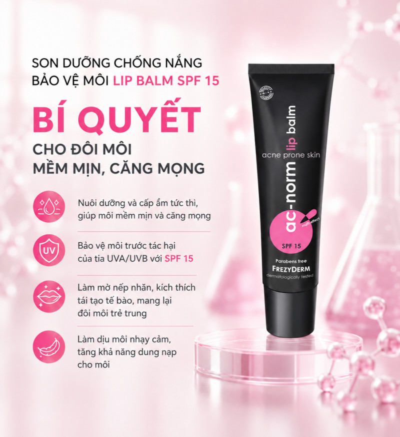 Son dưỡng chống nắng bảo vệ môi Frezyderm AC-Norm Lip Balm SPF 15 15ml