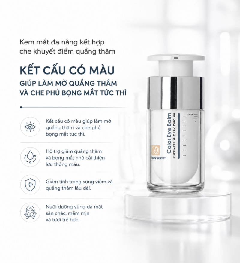 Kem mắt đa năng kết hợp che khuyết điểm quầng thâm Frezyderm Color Eye Balm 15ml